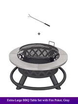 Outdoor American Barbecue Grill Table & Charcoal Fire Pit