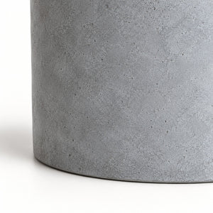 Cylinder cement planter — exterior cement surface and curved lower edge