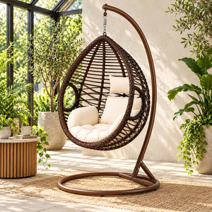KYT Classic Egg Hanging Chair - garden scene