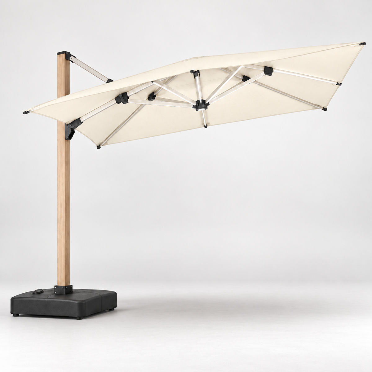KYT Flagship Solar LED Cantilever Umbrella - ivory colour reference
