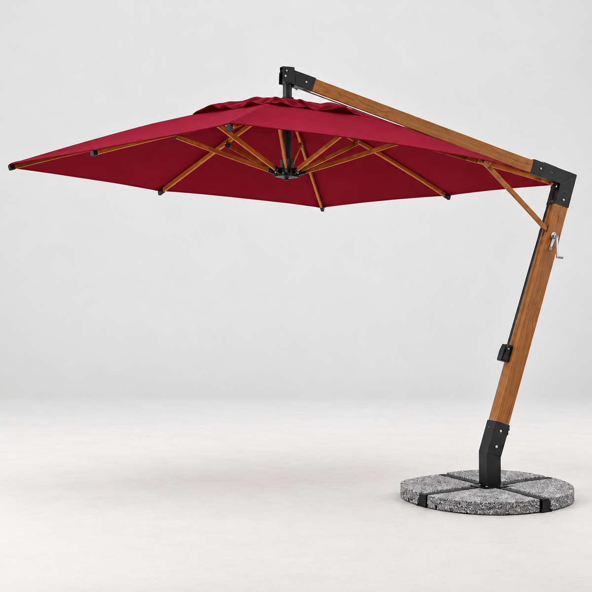 LEKKA LS-017 Large Aluminium Cantilever Umbrella - burgundy