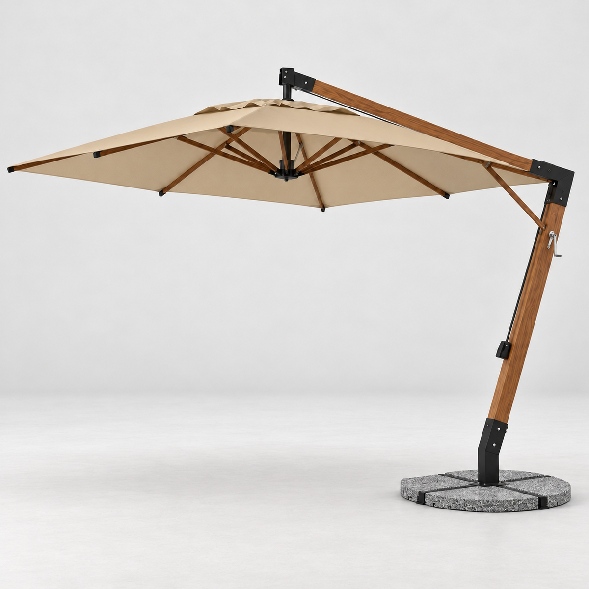 LEKKA LS-017 Large Aluminium Cantilever Umbrella - khaki