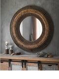 Round Shape Retro Nostalgic Art Wall Mirror Garden Plus