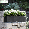 Leizisure Self-Watering Rattan Style Long Planter Garden Plus