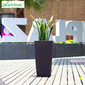 Leizisure Self-Watering Planter High-Trapezoid Rattan Style Flowerpot Garden Plus