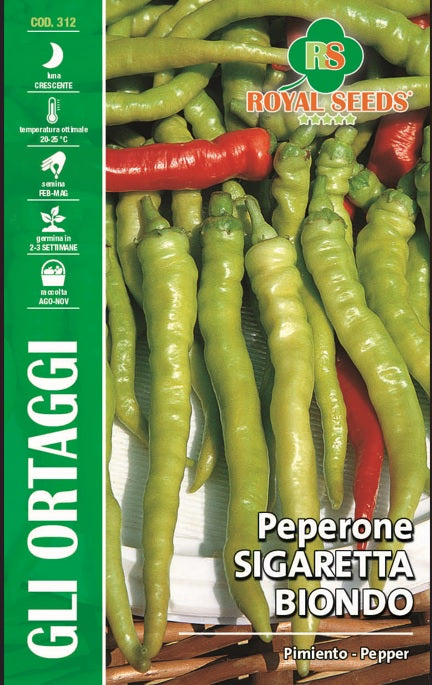 Pimiento - Pepper Sigaretta Biondo - Royal Seed /RYMO 97/16 - COD.312 Garden Plus