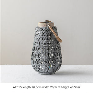 Retro Nostalgic Pendant Ornamen Bamboo Candle Lantern Garden Plus
