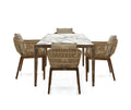 Teak Stone Plate Dining Tables and Chairs Set Garden Plus