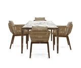 Teak Stone Plate Dining Tables and Chairs Set Garden Plus