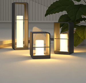 a couple of lights that are on a table