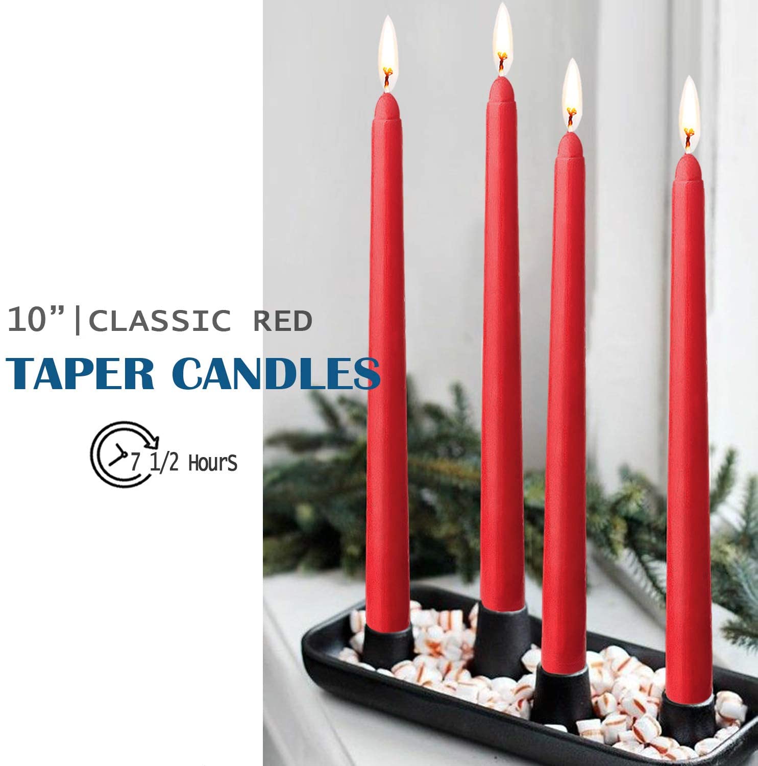 Red Taper Candles 10 Inches Tall Garden Plus