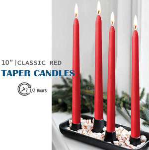 Red Taper Candles 10 Inches Tall Garden Plus
