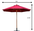 PVC Wooden Pole Umbrella Garden Plus