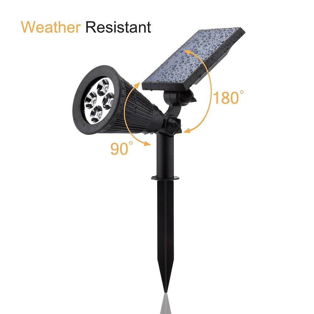 URPOWER 2-in-1 Waterproof 4 LED Solar Spotlight Garden Plus