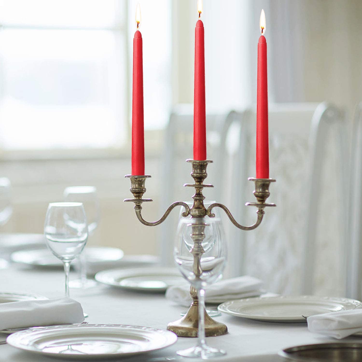 Red Taper Candles 10 Inches Tall Garden Plus