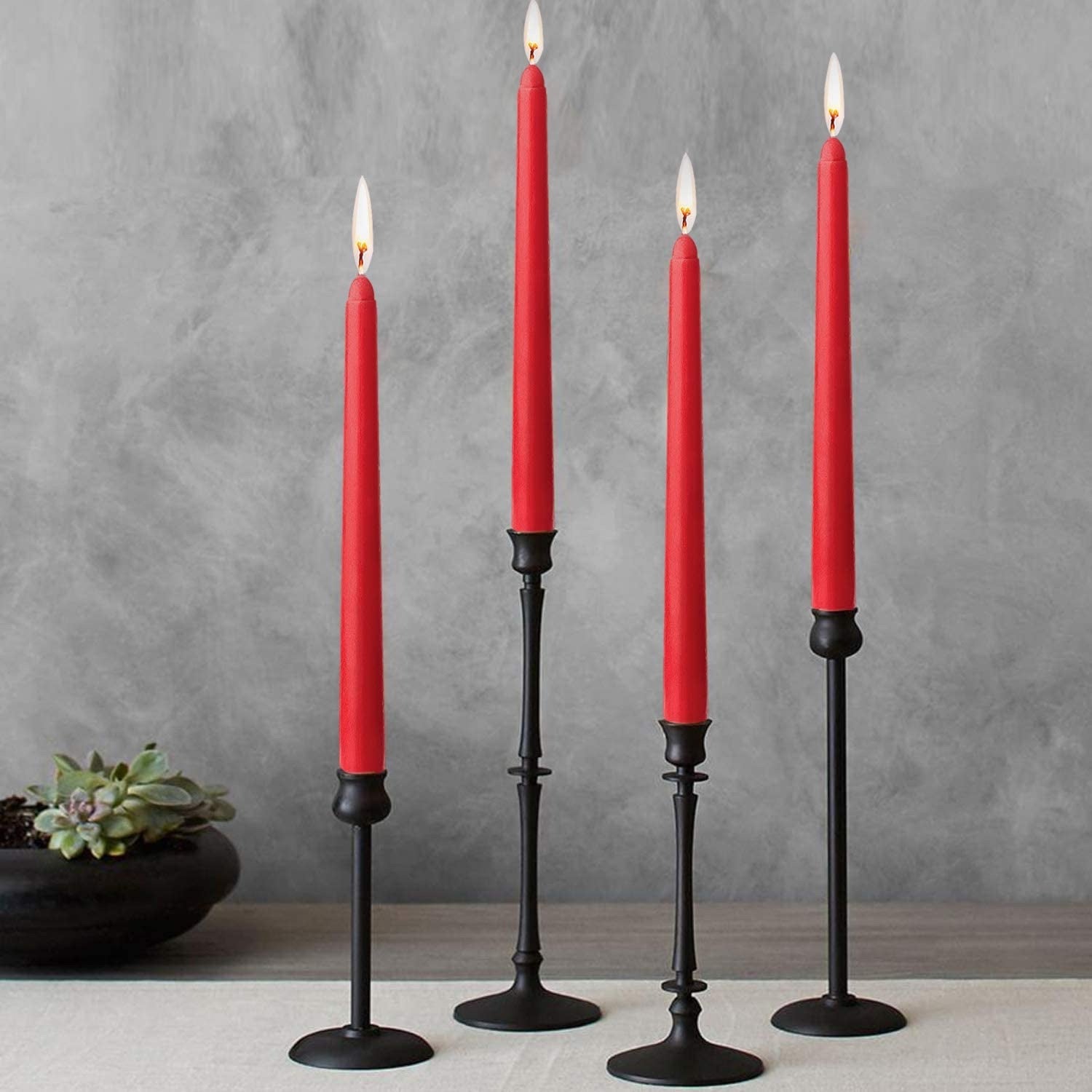 Red Taper Candles 10 Inches Tall Garden Plus