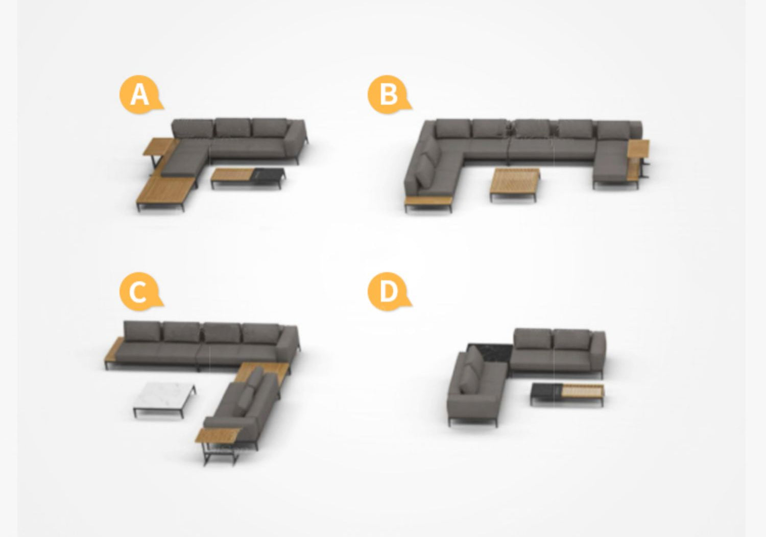 Teak Sofa and Coffee Table Set Garden Plus