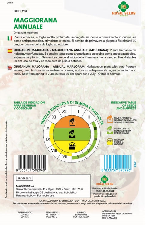 Mejorara - Majoram- Royal Seeds RYMA88/1 - COD.294