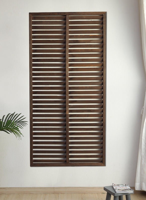 Outdoor Wooden Louver Mesh Screen Fence Garden Plus