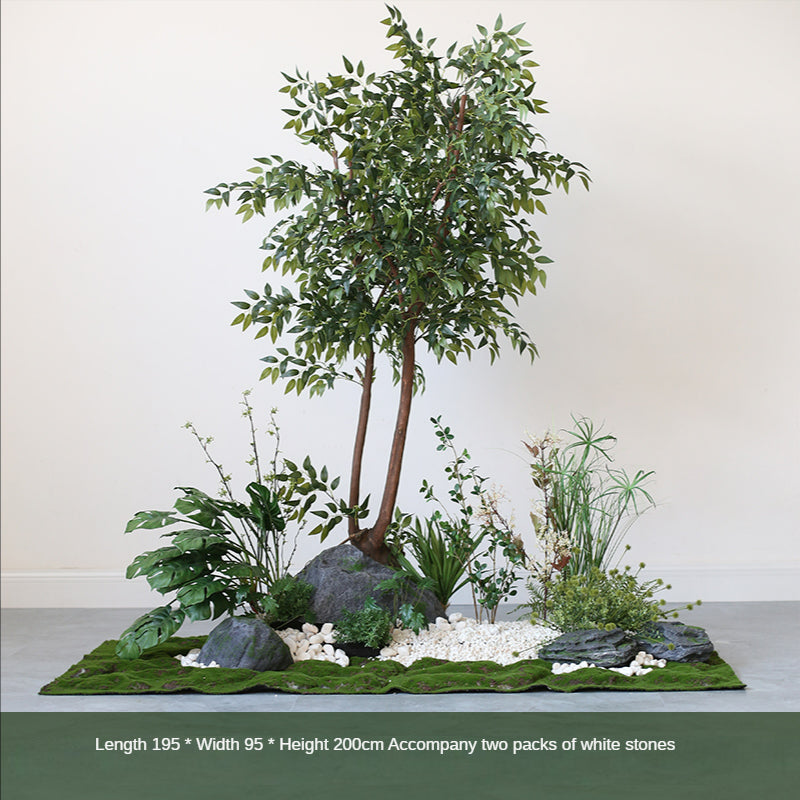 Large Artificial Green Plant Landscape Decoration Set Piece Garden Plus