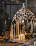 Retro Iron Art Bird Cage Candle stand Garden Plus