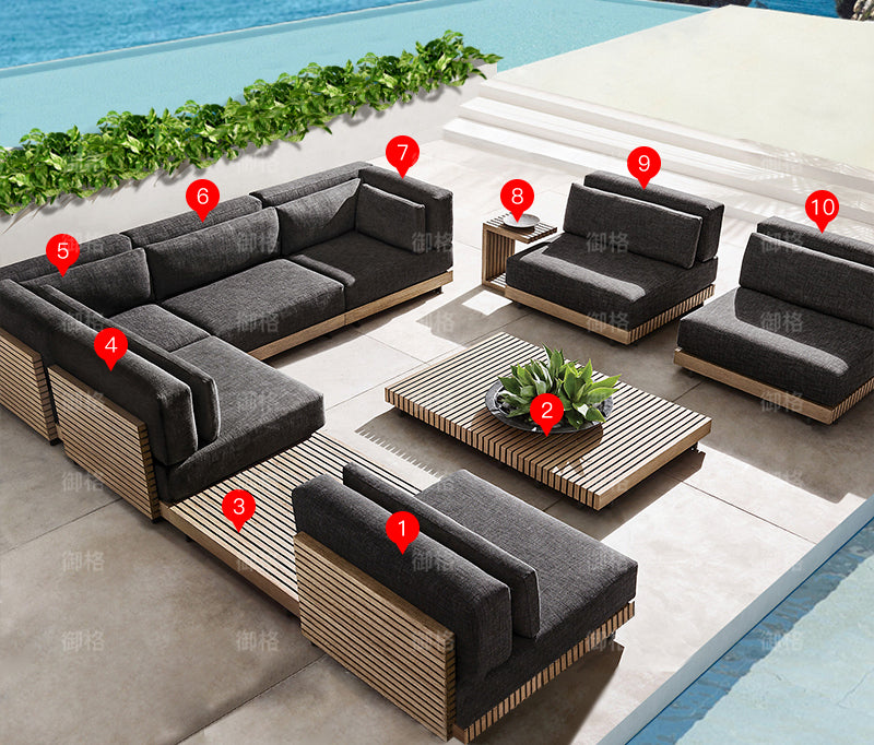 Solid Wood Sofa Set Garden Plus