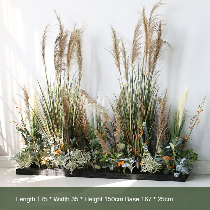 Natural Reed Potted Landscape Simulated Planter Piece Garden Plus