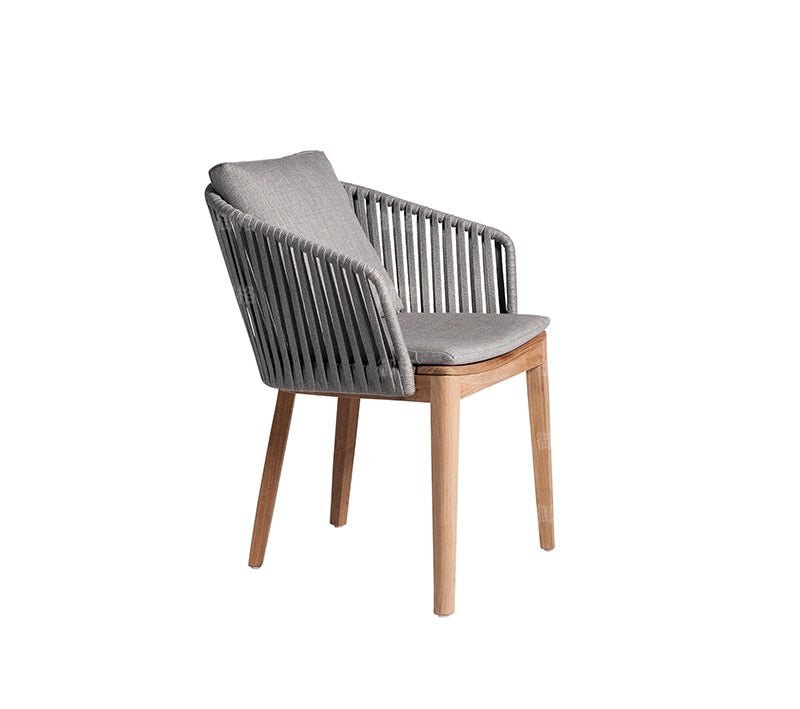 Wood Rattan Chair and Table Combination Garden Plus