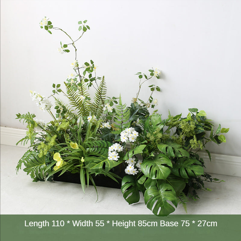 Simulation Flower and Grass Partition Planter Decoration Piece Garden Plus