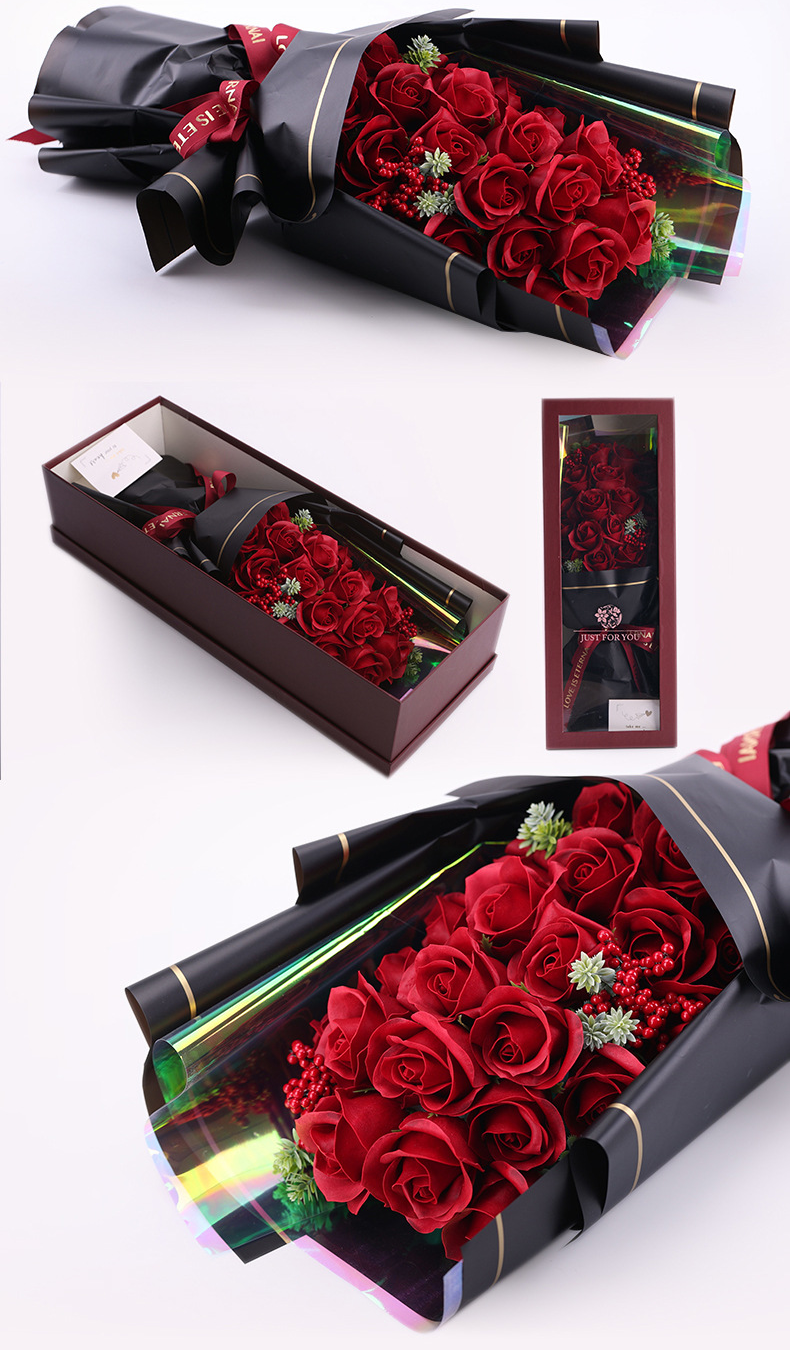 Romantic Soap Rose Flower Bouquet Garden Plus