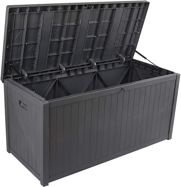 Wood-Look Resin Outdoor Storage Box