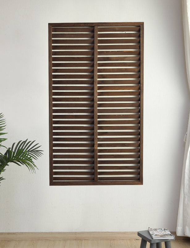 Outdoor Wooden Louver Mesh Screen Fence Garden Plus