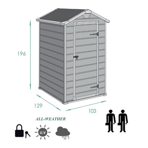 Keter Manor4x3 Outdoor Plastic Storage House Garden Plus
