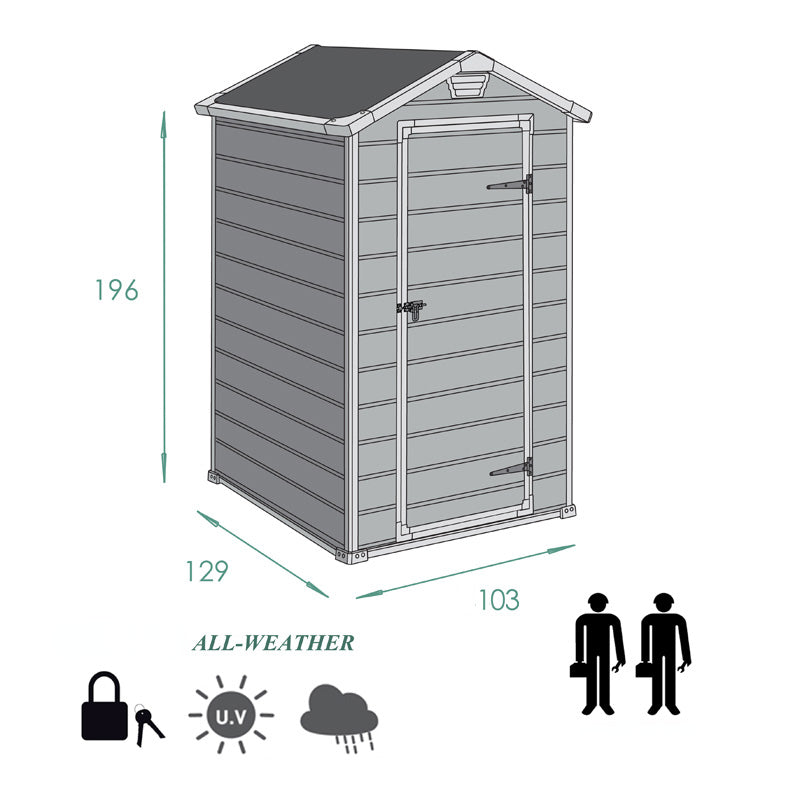 Keter Manor4x3 Outdoor Plastic Storage House Garden Plus