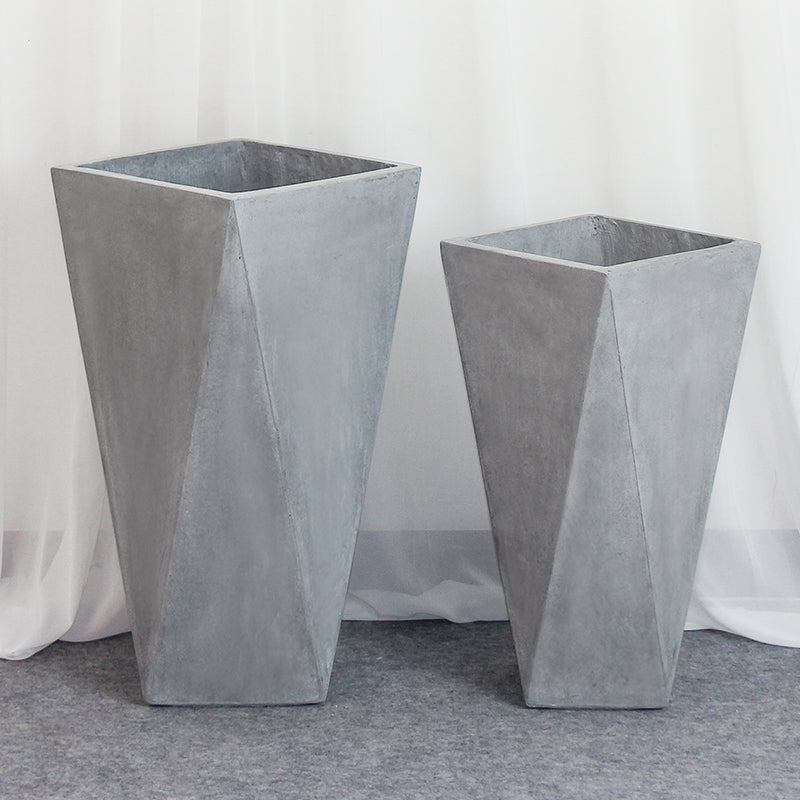 Geometic Cement High Cube planter Garden Plus