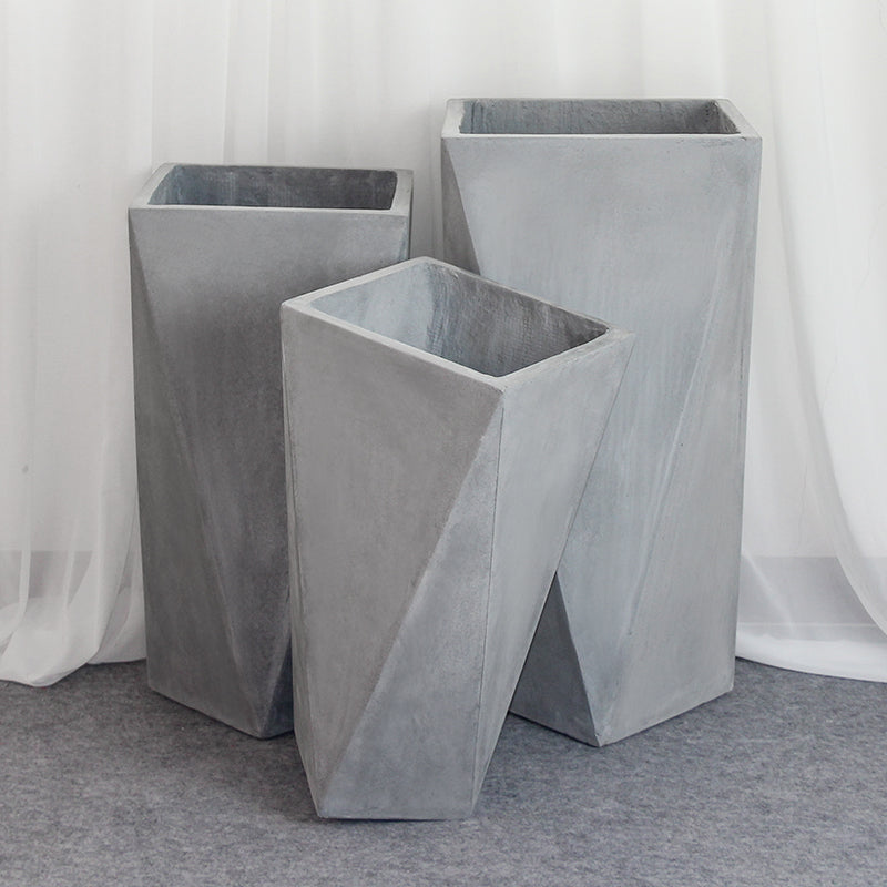 Geometic Cement High Cube planter Garden Plus