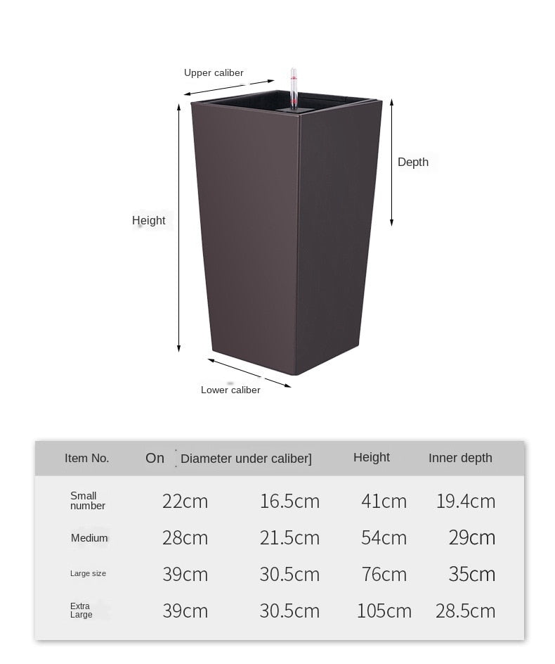 Leizisure Self-Watering Planter High-Trapezoid Garden Plus