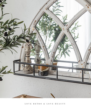 Retro Iron Art Decorative Wall Hanging Mirror Garden Plus