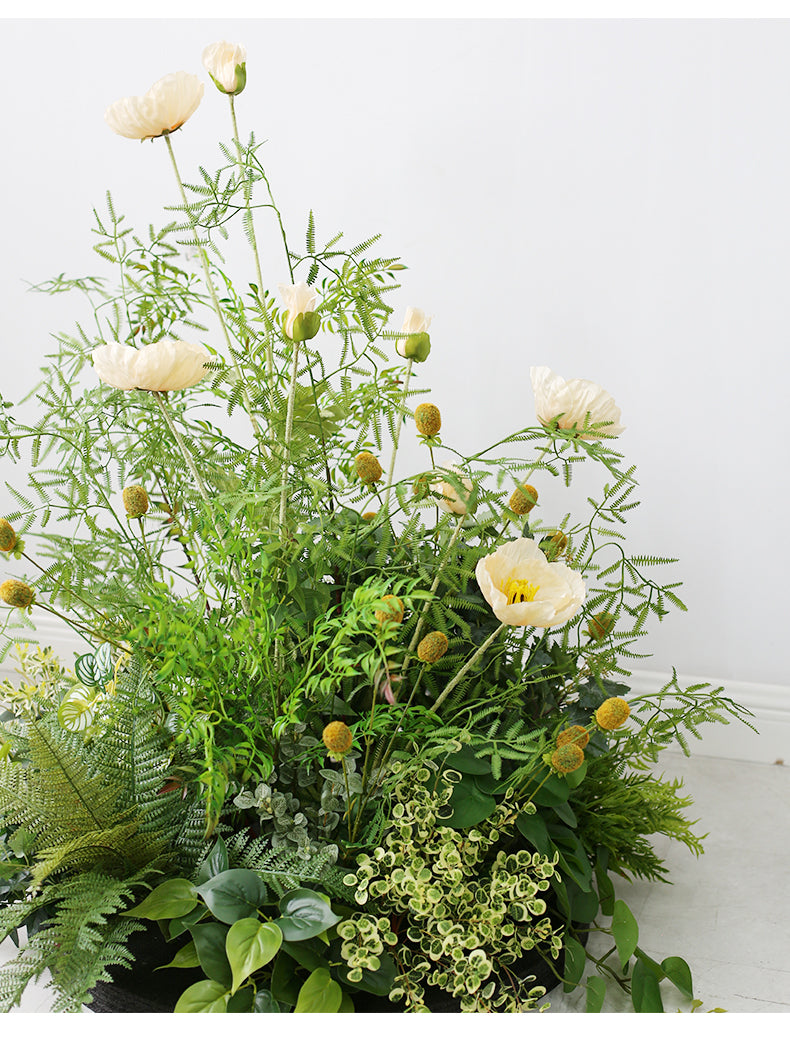 Round Artificial Bonsai Landscape Flower Plant Decoartion Piece Garden Plus