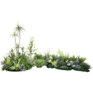 Large Green Simulation Fern Pool Flowers and Plants Set Decoration Piece Garden Plus