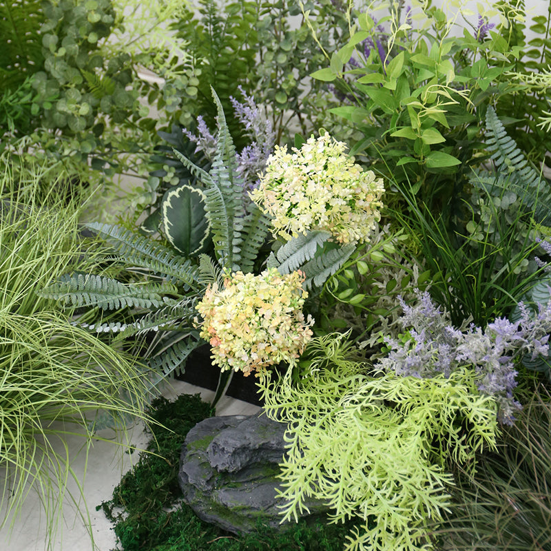 Large Green Simulation Fern Pool Flowers and Plants Set Decoration Piece Garden Plus