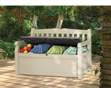 Keter Eden Outdoor Storage Backrest Leisure Bench Garden Plus