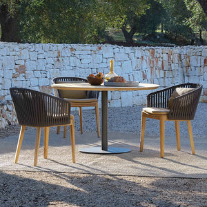 Wood Rattan Chair and Table Combination Garden Plus
