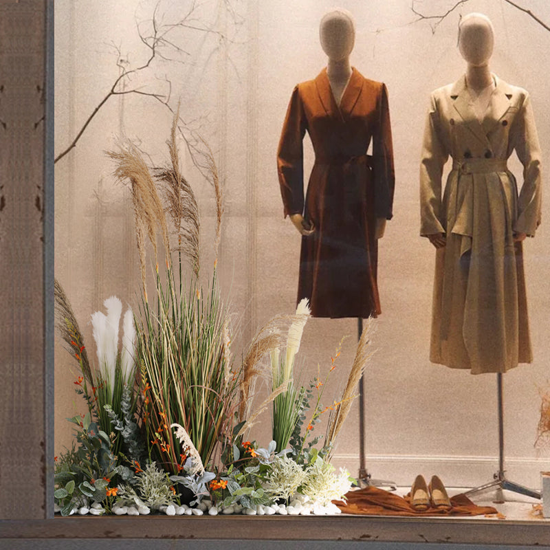 Natural Reed Potted Landscape Simulated Planter Piece Garden Plus