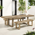 Solid Wood Long Table and Bench Garden Plus