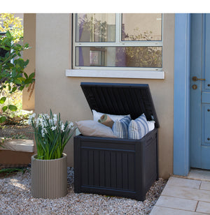 Keter Cube Plastic Square Desks and Chairs Storage Box Garden Plus