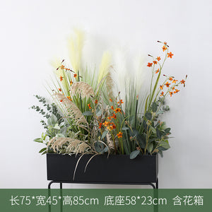 Large Green Plant Reed Landscape Fake Flower and Grass Decoration Pieces Garden Plus