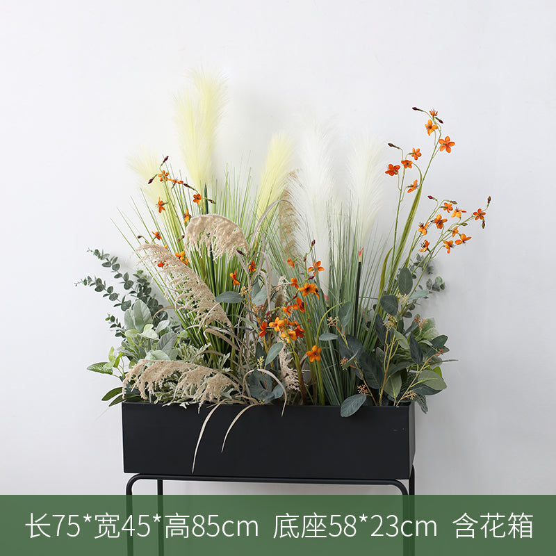 Large Green Plant Reed Landscape Fake Flower and Grass Decoration Pieces Garden Plus
