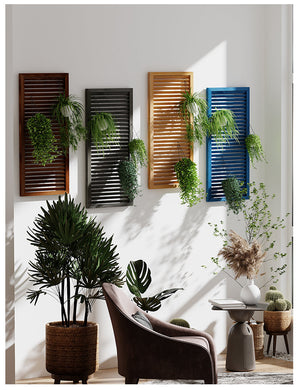 Outdoor Wooden Louver Mesh Screen Fence Garden Plus