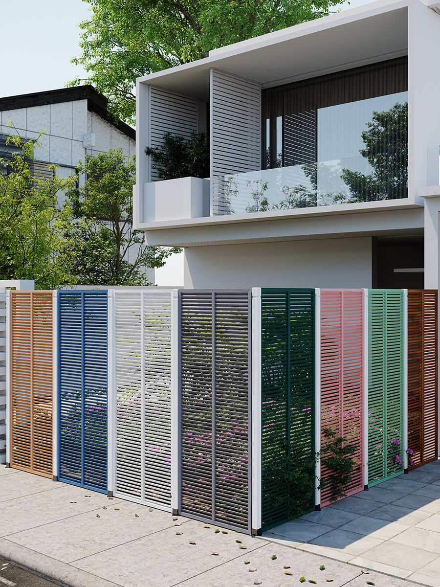 Outdoor Wooden Louver Mesh Screen Fence